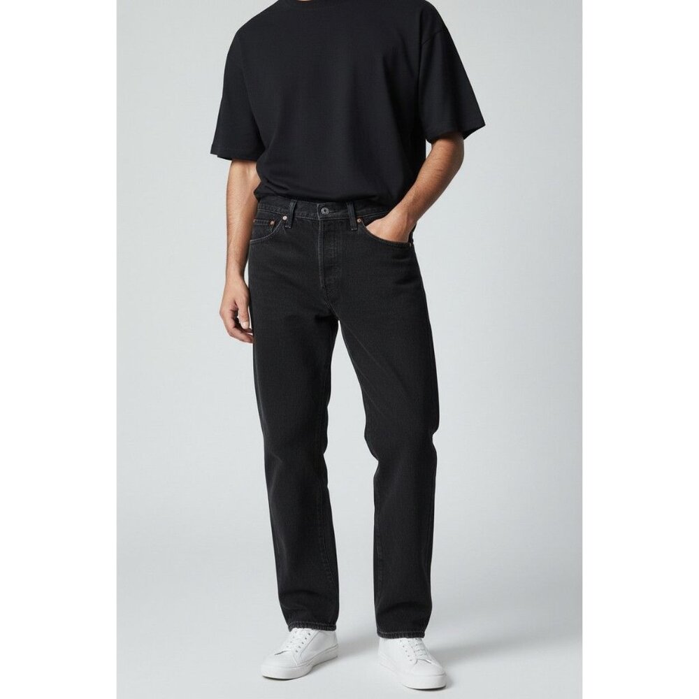 Rustler Black Straight Leg Jeans High-Waist Classic Fit Denim Mens 34x30